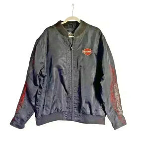Vintage Harley Davidson Sz XL‎ Riding Jacket Flames Loge Biker Classic